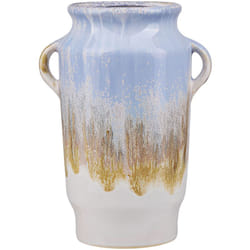 Beliani - Vaso per fiori in gres porcellanato con manici blu Gerrha