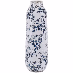 Vaso alto con motivo floreale. Dona un tocco retrò ai tuoi interni con questo vaso dall'effetto invecchiato. Realizzato in gr ...