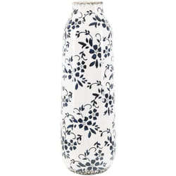 Beliani - Vaso per fiori decorativo in gres porcellanato bianca con motivo floreale 35 cm Mulai