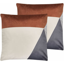 Beliani - Set di 2 cuscini multicolore motivo geometrico con cerniera 45 x 45 cm Campsis