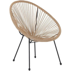 Beliani - Sedia da Esterno Simil Rattan Beige Design Spaghetti Moderna Acapulco ii