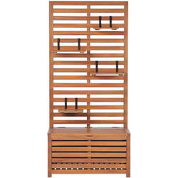 Panca da giardino con mensole e pannello in legno di acacia 80 cm Matino