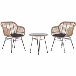 Set da esterno a 2 posti. Apri le porte alla natura con questo set da balcone. Chiaro esempio di stile vintage, fonde alla pe ...