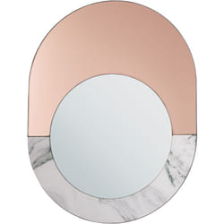 Moderno Specchio da Parete Ovale Decorativo 65 x 50 cm Effetto Marmo Rety