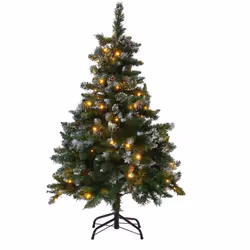 Albero di Natale artificiale con luci e rami innevati. Apri le porte al Natale con questo albero artificiale. Realizzato in d ...