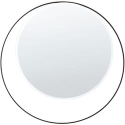 Beliani - Specchio rotondo in metallo nero 50 cm minimalista soggiorno Agde