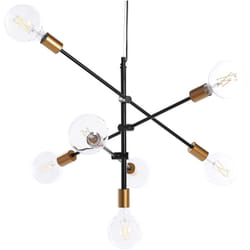 Lampadario metallo nero e oro a 7 Luci lampada sospesa design industriale Cremera