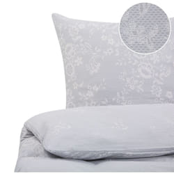 Beliani - Set di biancheria da letto 200 x 240 cm in cotone motivo floreale grigio e bianco Morningside