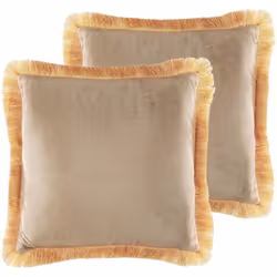 Coppia di cuscini quadrati color beige. Rendi più elegante e confortevole il salotto con questo set di 2 cuscini decorativi. ...