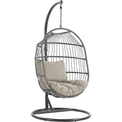 Beliani - Poltrona Sospesa con Cesta in Corda di Poliestere Beige per Interno ed Esterno Boho Alba