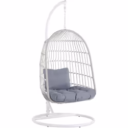 Poltrona sospesa dal design boho. Apri le porte all'eleganza e all'originalità con questa sedia sospesa con supporto. Realizz ...