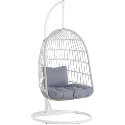 Beliani - Poltrona Sospesa con Cesta in Corda di Poliestere Beige per Interno ed Esterno Boho Allera