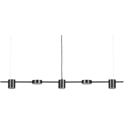 Moderna Lampada a Sospensione Integrata led 5 Luci Sospensione in Metallo Nero Sestra