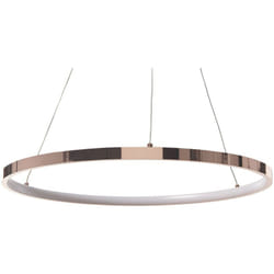 Moderna Lampada a Sospensione Illuminazione led Integrata Anello Rotondo ø 50 cm Oro Rosa