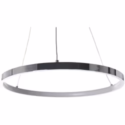 Lampada a sospensione rotonda con luce LED integrata. Questo lampadario combina perfettamente la semplicità dello stile minim ...