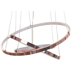 Lampada a Sospensione Moderna Illuminazione Integrata led 3 Anelli Rotondi Oro Rosa Atrek