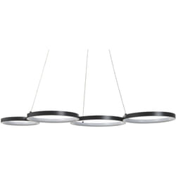 Beliani - Moderna Lampada a Sospensione Integrata led Luce 5 Anelli in Alluminio Nero Pibor