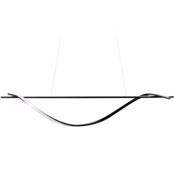 Lampada a sospensione con luce LED integrata. Questo lampadario dal design moderno, presenta un'originale barra orizzontale d ...