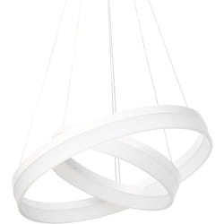 Lampada a Sospensione Moderna Integrata Luce led 2 Anelli Tondi Orientabili Puzi Bianco
