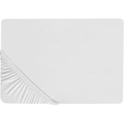 Beliani - Lenzuolo con angoli cotone bianco 140 x 200 cm coprimaterasso elasticizzato Hofuf
