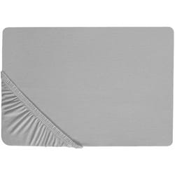 Lenzuolo con angoli cotone grigio chiaro 140 x 200 cm coprimaterasso elasticizzato Hofuf