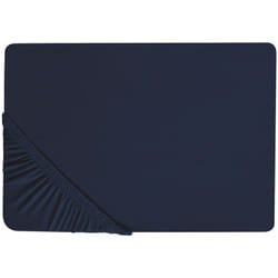 Beliani - Lenzuolo con angoli cotone blu marino 200 x 200 cm coprimaterasso elasticizzato Hofuf