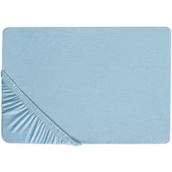 Beliani - Lenzuolo con angoli cotone azzurro 200 x 200 cm coprimaterasso elasticizzato Hofuf