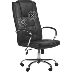 Beliani - Sedia da ufficio massaggiante in ecopelle nera riscaldata 4 modalità gaming studio Grandeur