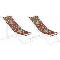 Set di 2 teli sostitutivi per sdraio papaveri rosso e bianco Anzio / Avellino