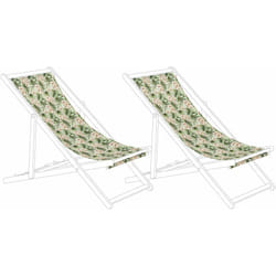 Set di 2 Teli Sostitutivi per sdraio fantasie foglie e fiori rosa multicolore Anzio / Avellino