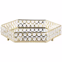 Vassoio specchiato esagonale. Pratico, versatile e molto chic questo vassoio, sarà l'accessorio perfetto per il soggiorno o l ...