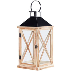 Lanterna decorativa in legno di pino con porte portacandele 61 cm marrone Telaga