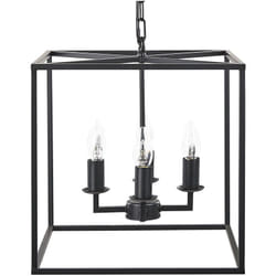 Lampadario a cubo moderno lampada a sospensione a 4 fuochi nero Wanchet