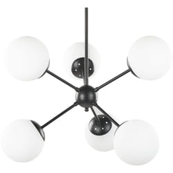 Lampada da soffitto industriale moderna 6 luci metallo nero e bianco Adawro