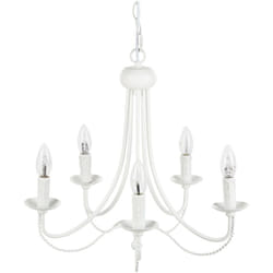 Beliani - Lampadario candelabro in metallo bianco 117 cm 5 luci stile vittoriano Dabus