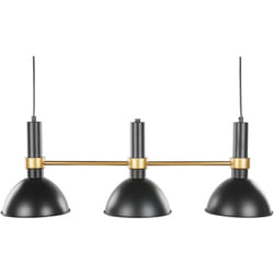 Lampadario da bar nero oro metallo paralumi rotondi 107 cm 3 punti luce Beles