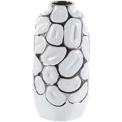 Beliani - Vaso di fiori in porcellana bianca 28 cm accessorio moderno Cenabum