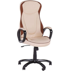 Beliani - Sedia ufficio girevole in ecopelle con altezza regolabile beige Felicity