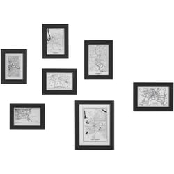 Beliani - Set di 7 cornici per foto nere in mdf varie dimensioni quadri multi foto Denkoro