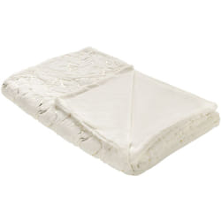 Beliani - Plaid in poliestere crema 130 x 180 cm con motivo dorato coperta Godavari