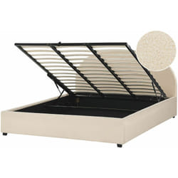 Letto contenitore bouclé beige 180 x 200 cm vaucluse