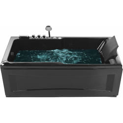 Vasca da bagno idromassaggio acrilico nero e Luci led 169 x 81 cm destra Artemisa