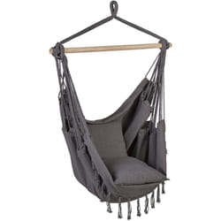 Sedia amaca sospesa Poltrona dondolo stile boho brasiliano grigio Bonea