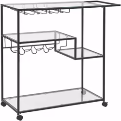 Carrello portavivande industriale con portabottiglie. Compatto e funzionale in pieno stile minimalista, questo carrello da cu ...
