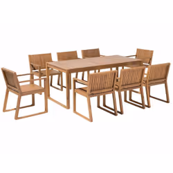 Comodo set da esterno per 8 persone. Crea il luogo ideale per i tuoi momenti in famiglia o con gli amici, in terrazza o in gi ...