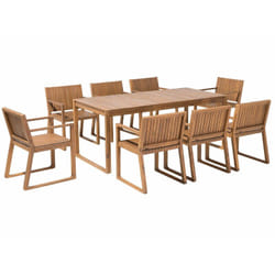Set da pranzo da giardino rustico a 6 posti Tavolo da esterno 180 x 90 cm sedie Sassari