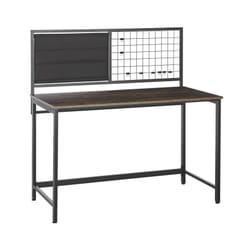 Scrivania compatta industriale smart working Effetto Legno Scuro con organizer Vince