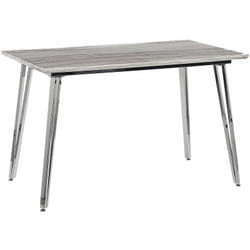 Tavolo da pranzo rettangolare 120 x 70 cm piano in mdf effetto marmo gambe argento Greyton