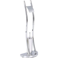 Beliani - Porta carta igienica e portaspazzolino moderno freestanding in acciaio argento Soacha