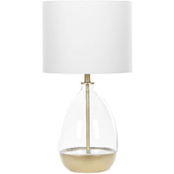 Lampada da tavolo abat jour lampada comodino 63 cm bianco e dorato Okari